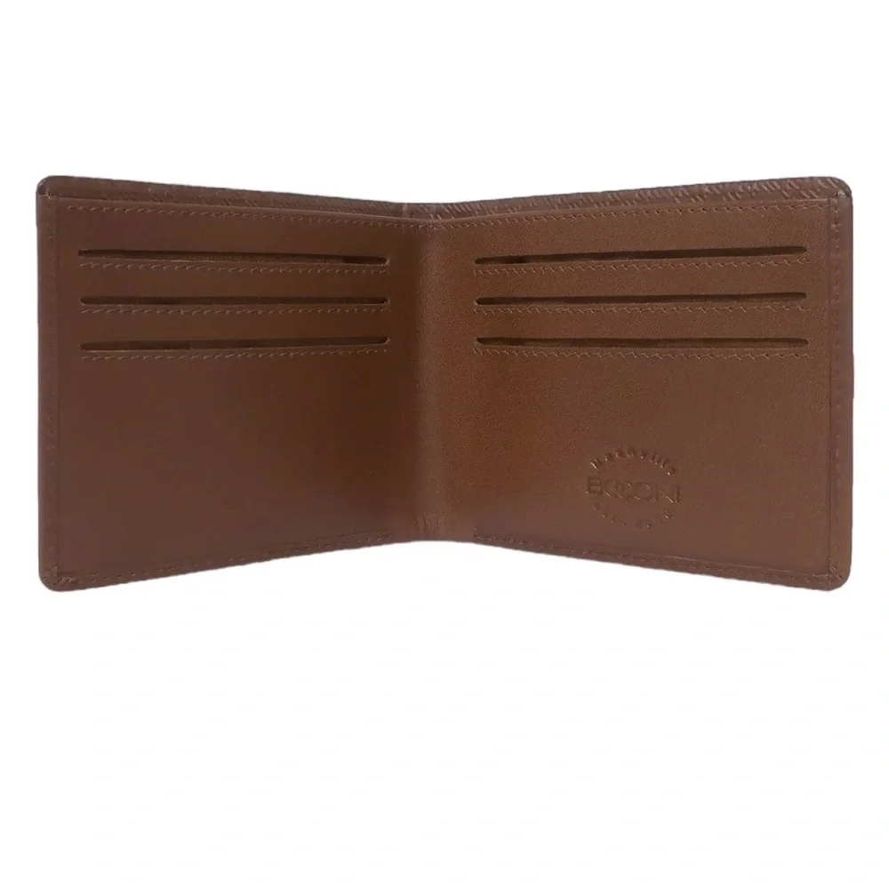 NEW In Box BOCONI Men’s Bifold Wallet Cognac Color Imported